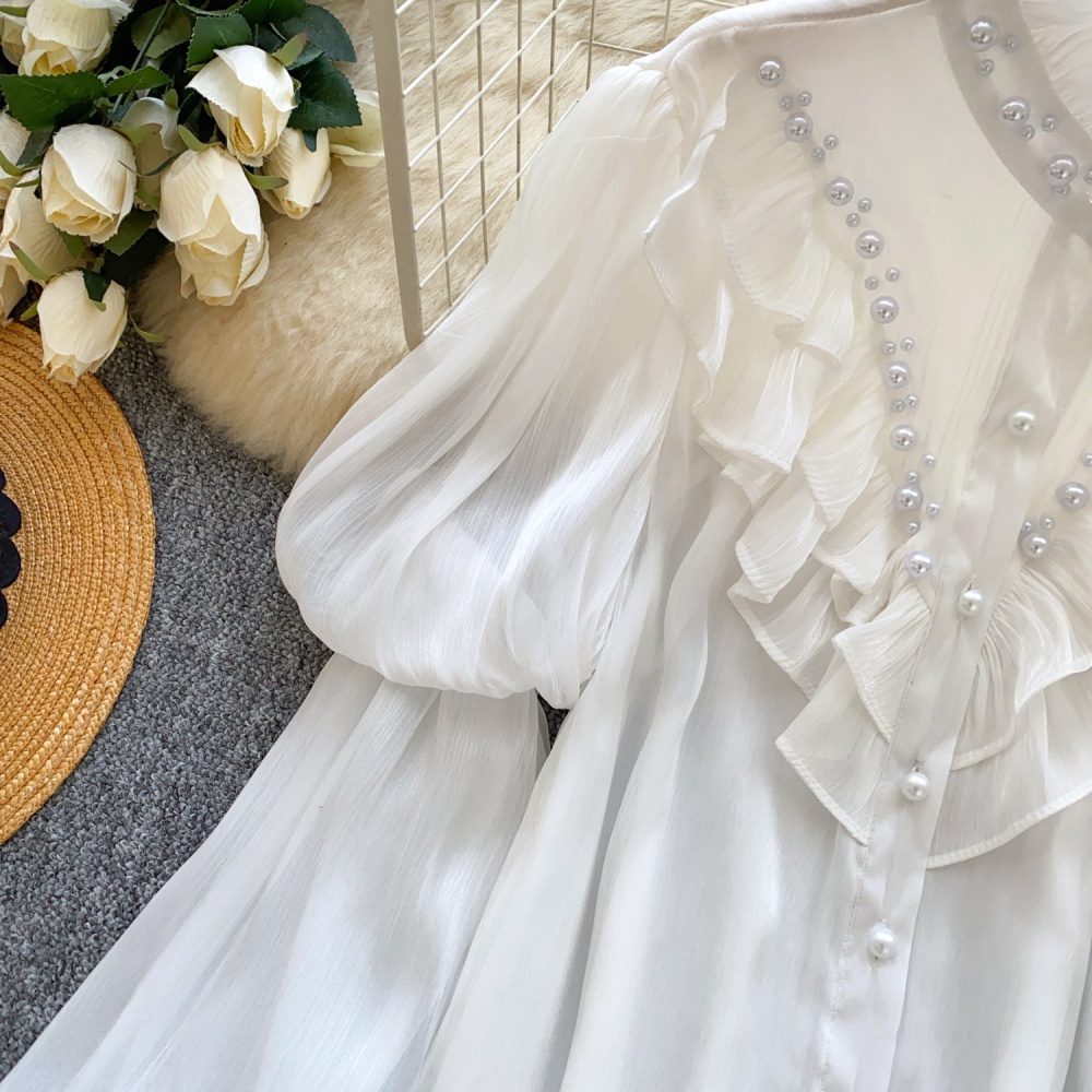 Unique pure tops cstand collar shirt for women