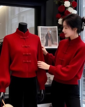 Retro Chinese style sweater temperament slim tops