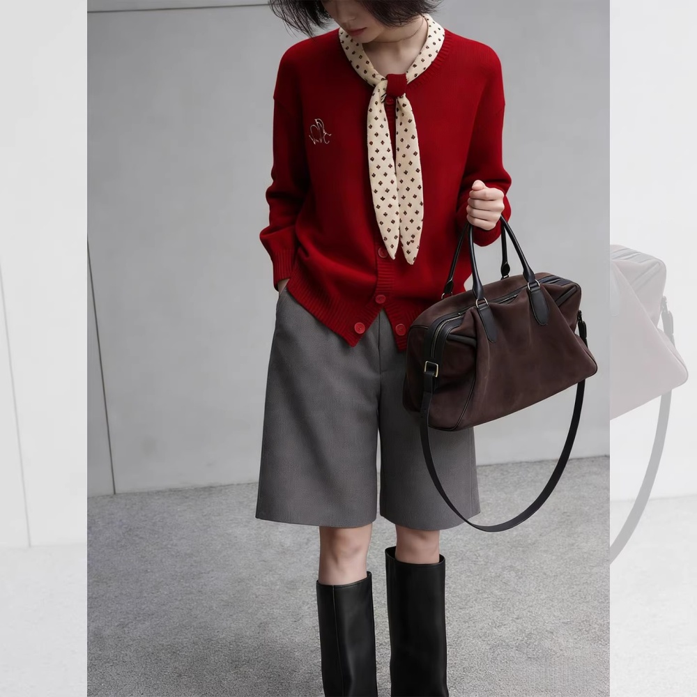 Autumn and winter sweater red scarves for women