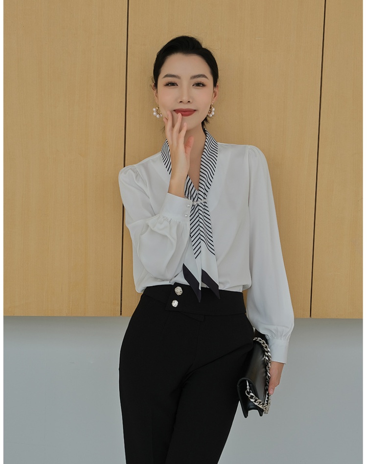 Satin simple slim commuting led temperament shirt