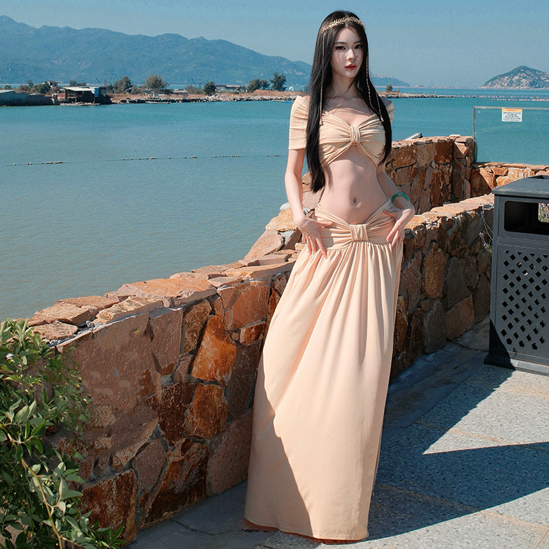 Banquet slim long skirt temperament pinched waist formal dress