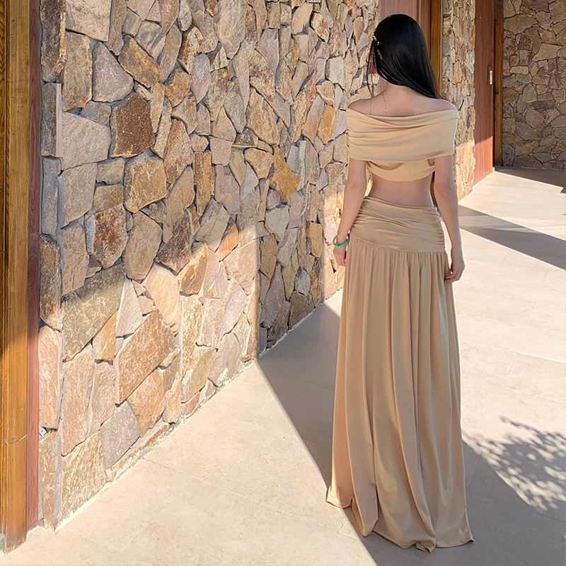 Banquet slim long skirt temperament pinched waist formal dress