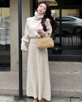 Winter removable sweater knitted long skirt 3pcs set