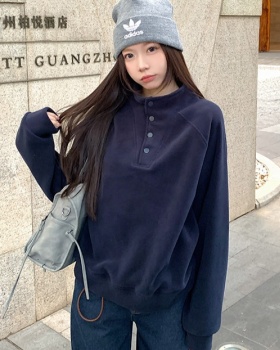 Pure loose hoodie thermal plus velvet tops for women