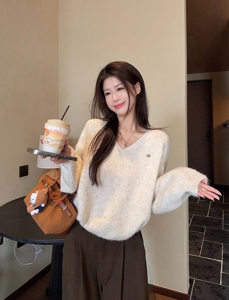 Loose autumn and winter thermal chanelstyle sweater for women