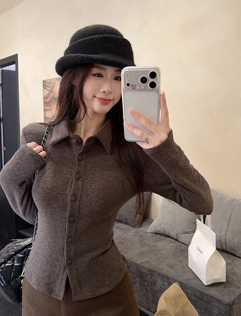 Cashmere bottoming shirt tops for women