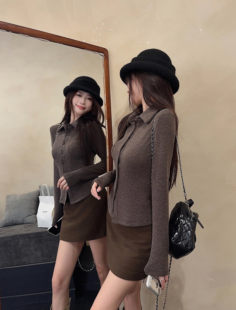 Cashmere bottoming shirt tops for women