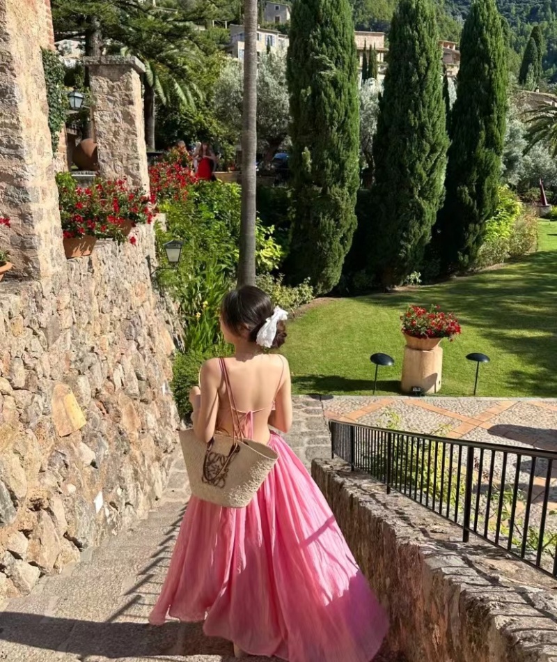 Seaside frenum was white dress vacation big halter long dress