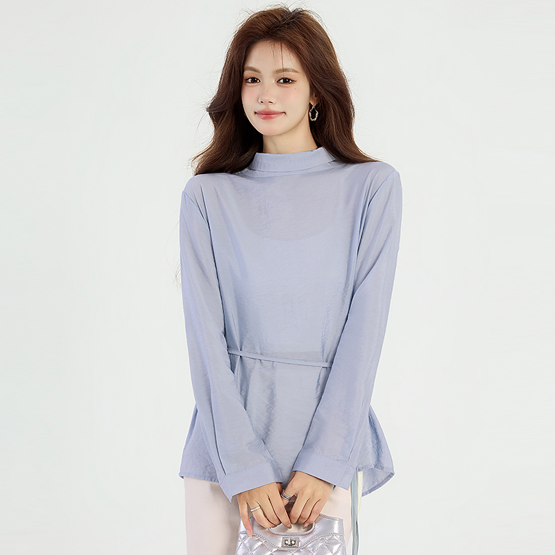 Spring niche tops cstand collar pullover small shirt
