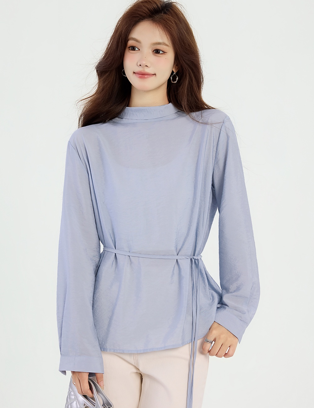 Spring niche tops cstand collar pullover small shirt