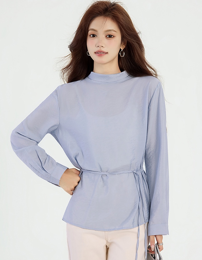 Spring niche tops cstand collar pullover small shirt