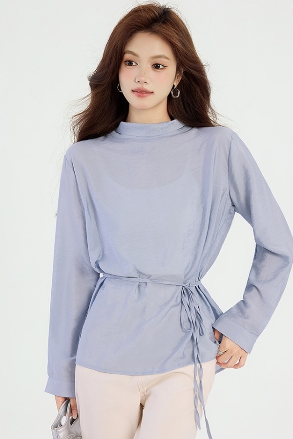 Spring niche tops cstand collar pullover small shirt
