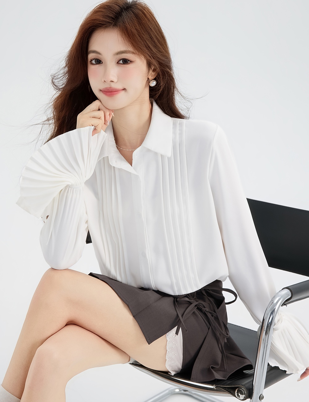 Inside the ride organ white shirt niche spring tops