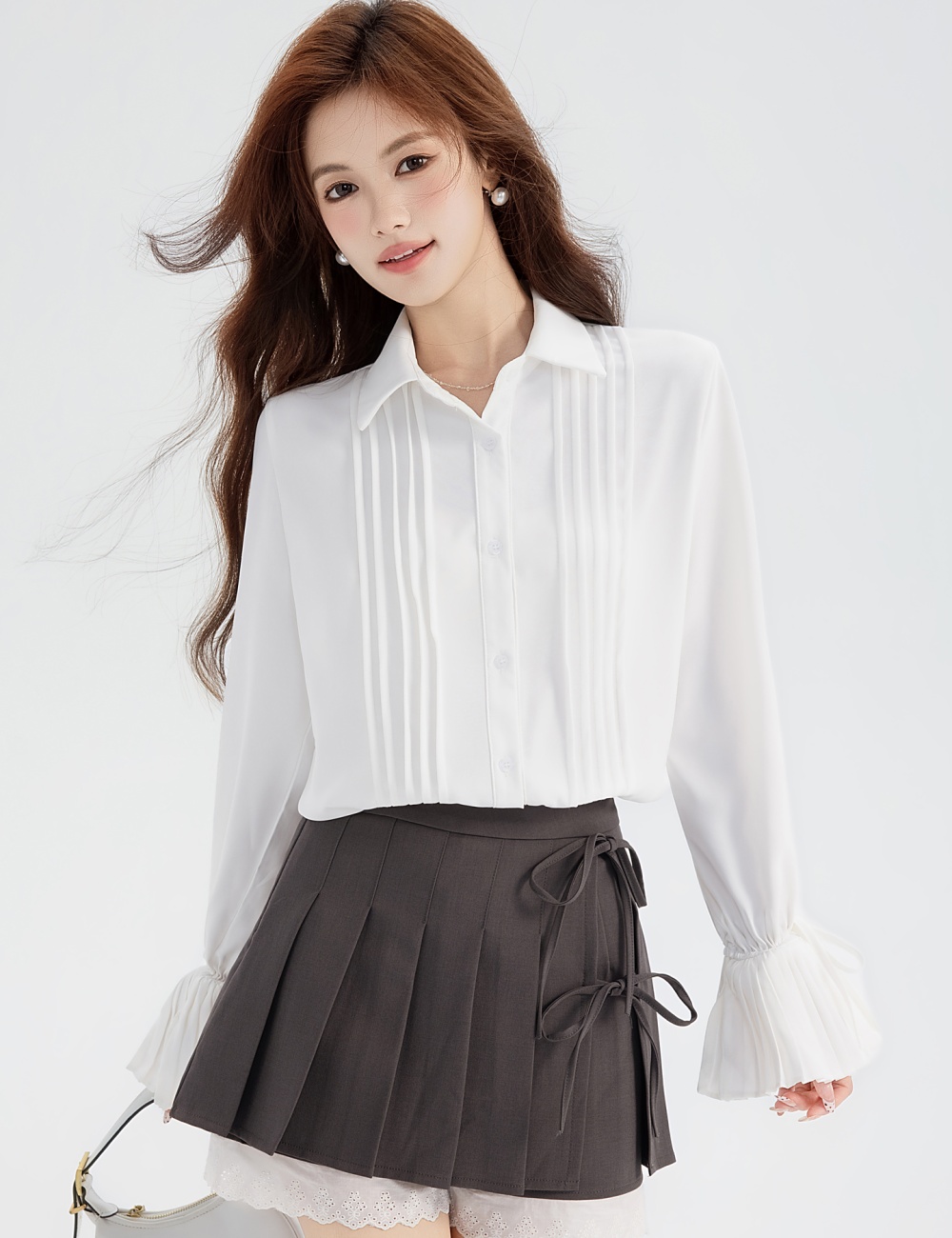 Inside the ride organ white shirt niche spring tops