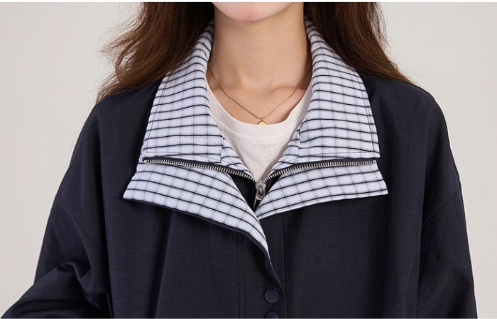 Spring mixed colors tops Pseudo-two lapel coat