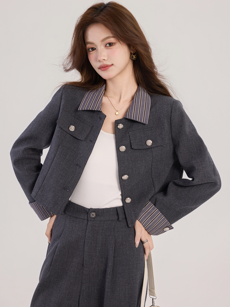 Spring fashionable business suit wool gray coat