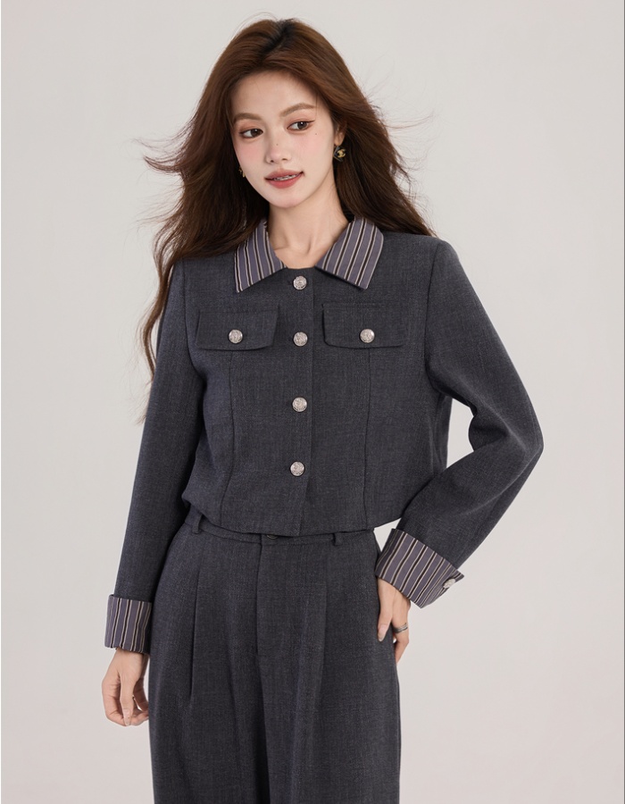 Spring fashionable business suit wool gray coat