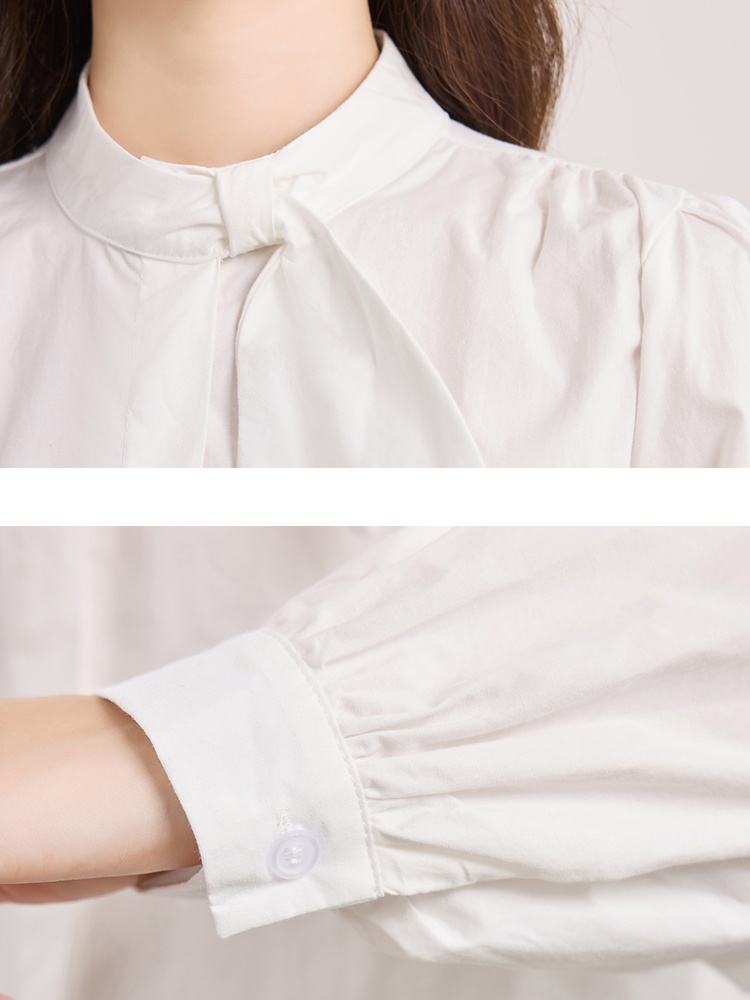 Spring elegant puff sleeve shirt commuting light luxury tops