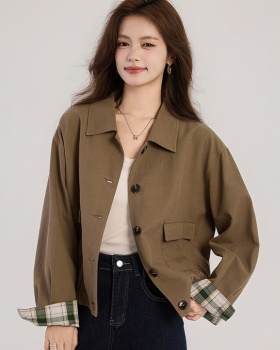 Spring lapel coat locomotive short windbreaker