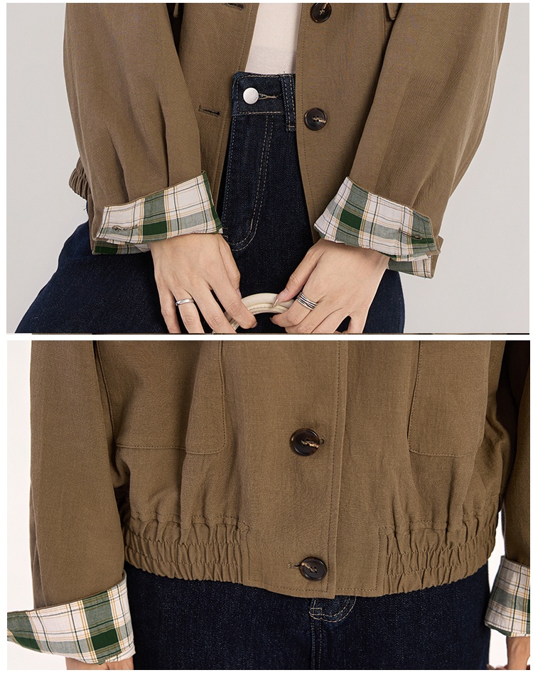 Spring lapel coat locomotive short windbreaker