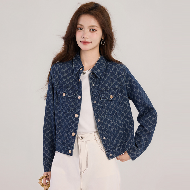 Denim fashion Western style coat all-match spring short tops
