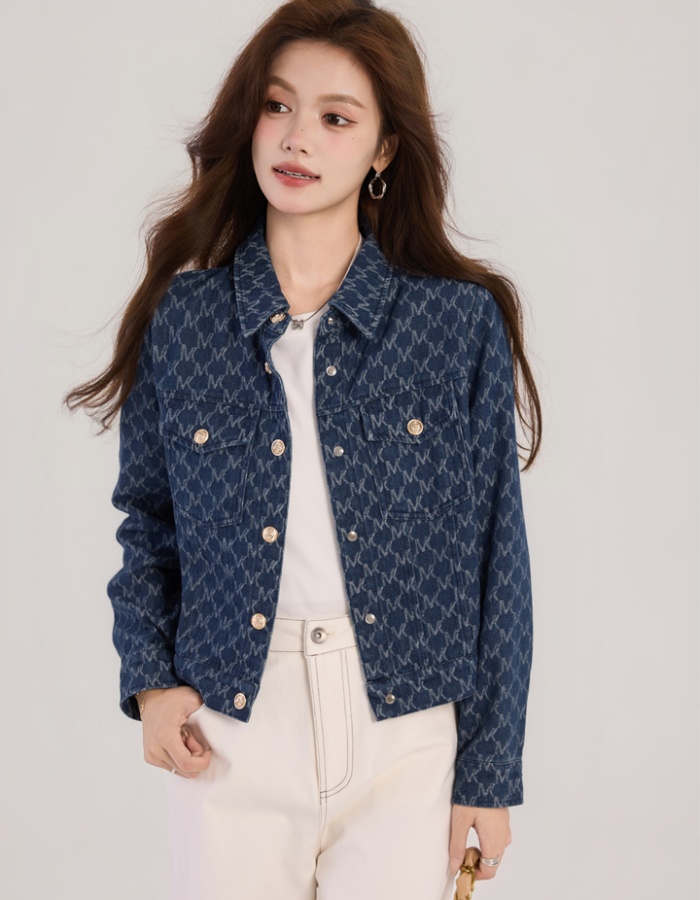 Denim fashion Western style coat all-match spring short tops