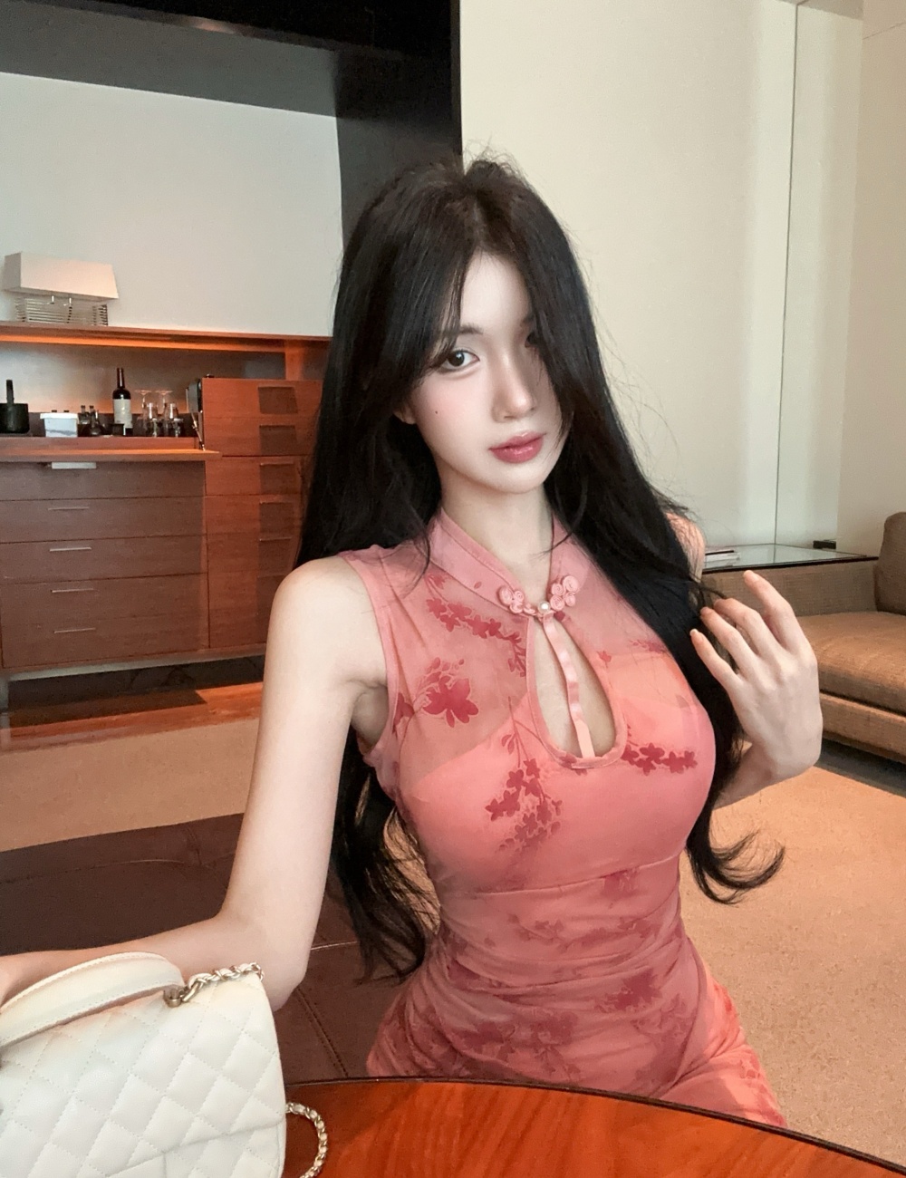 Bottoming short dress elasticity package hip cheongsam