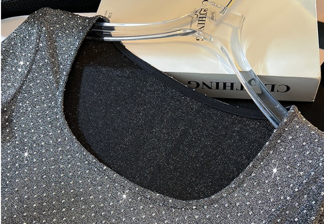 Spring U-neck tops long sleeve unique T-shirt