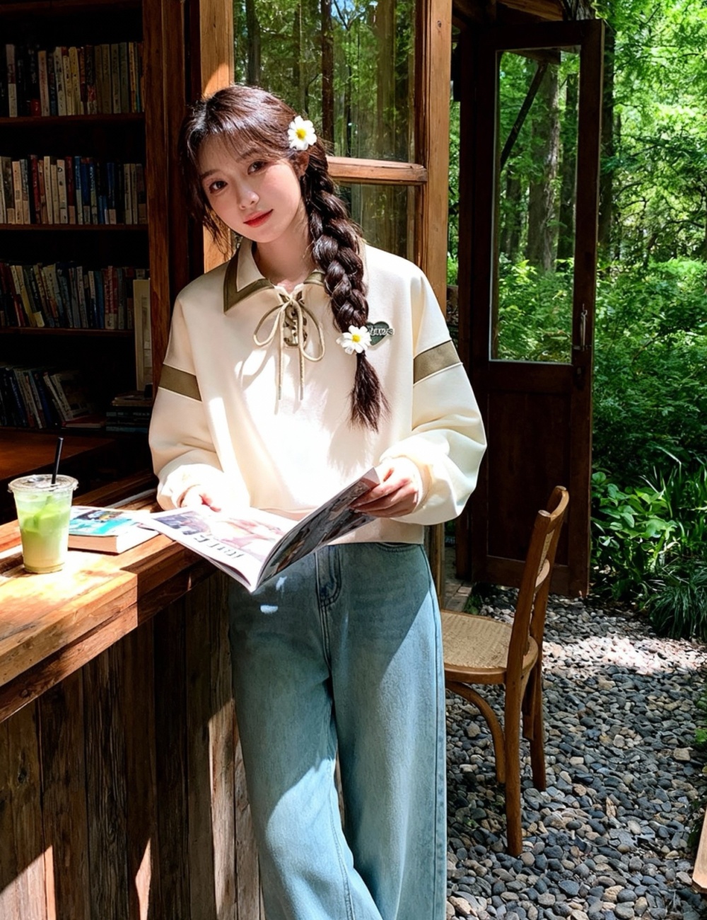 College style spring hoodie mixed colors loose tops