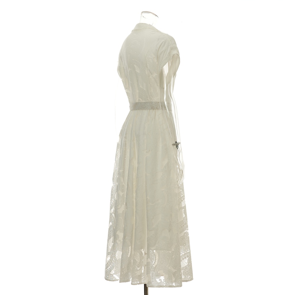 Lace breasted business suit elegant embroidered flowers dress