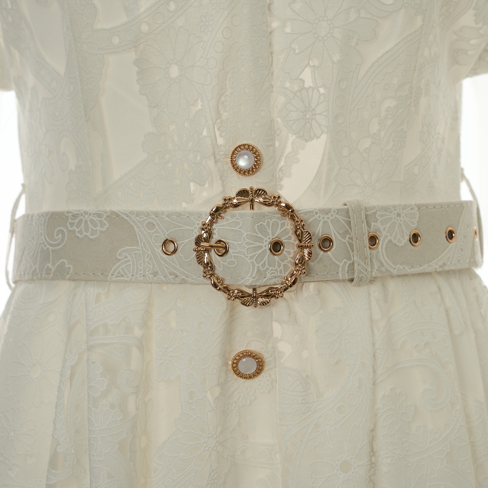 Lace breasted business suit elegant embroidered flowers dress