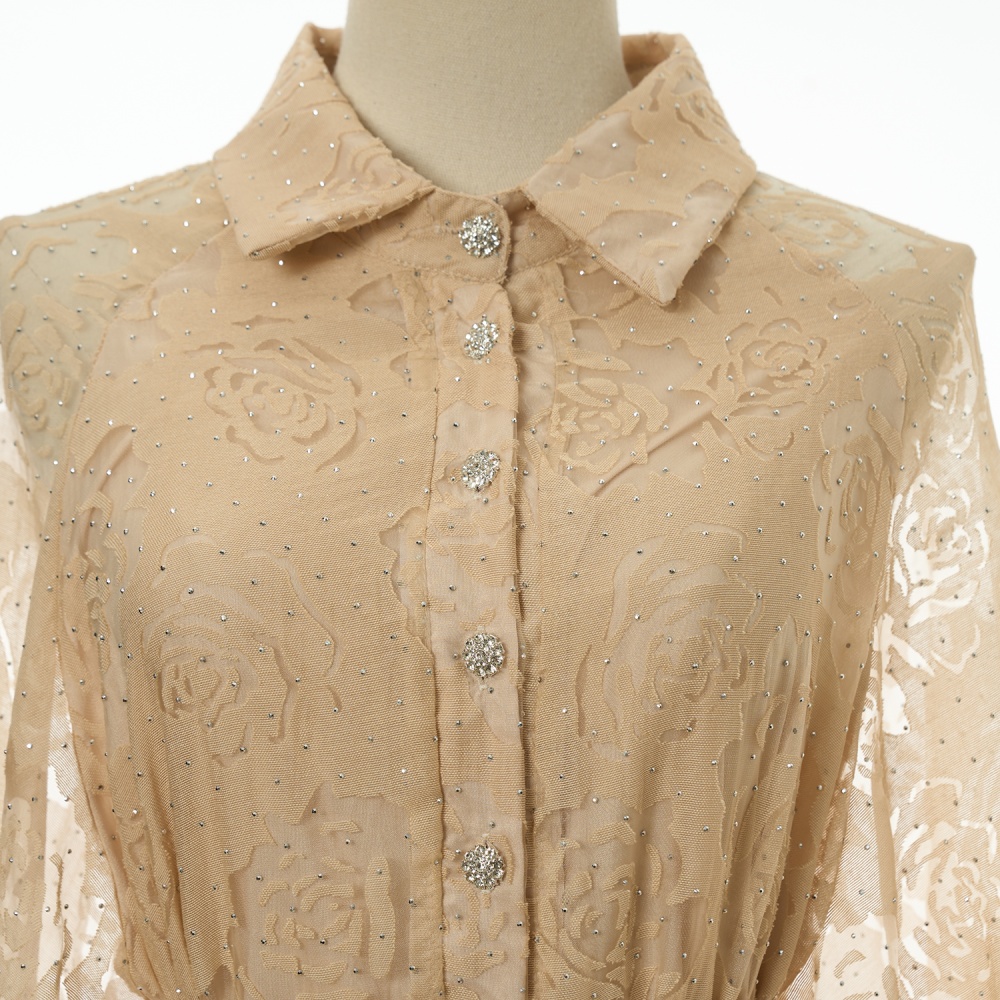 Retro dress lotus leaf edges long dress