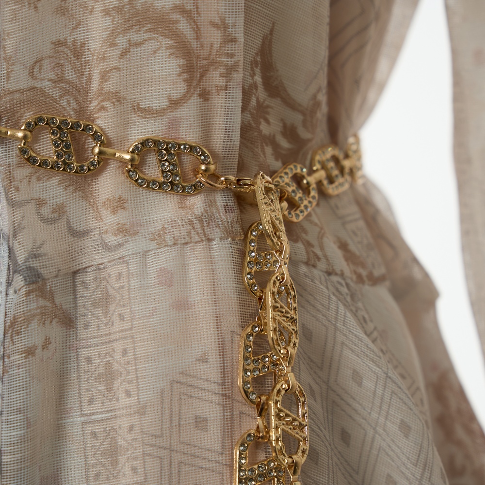 Printing long sleeve splice big skirt lapel short dress