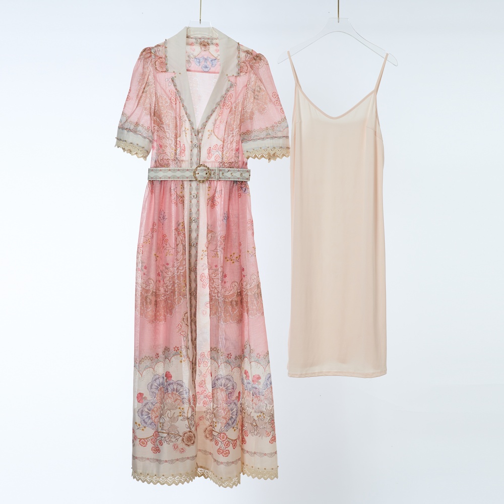 Temperament single-breasted long elegant autumn dress