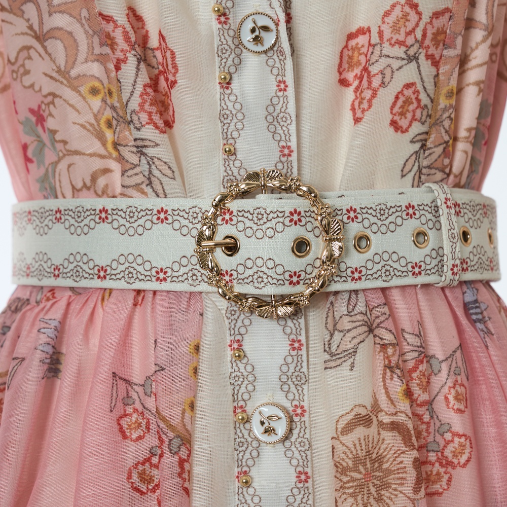 Temperament single-breasted long elegant autumn dress