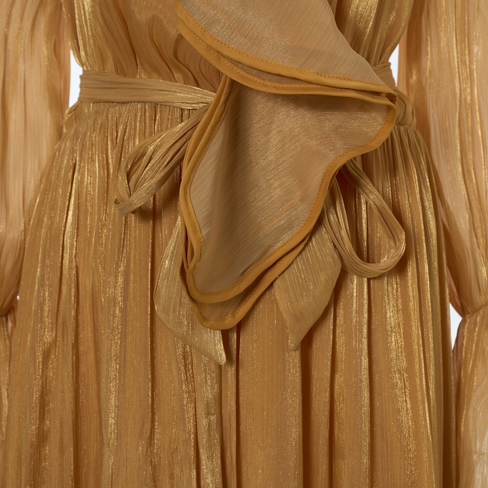 V-neck fashion long dress trumpet sleeves temperament dress