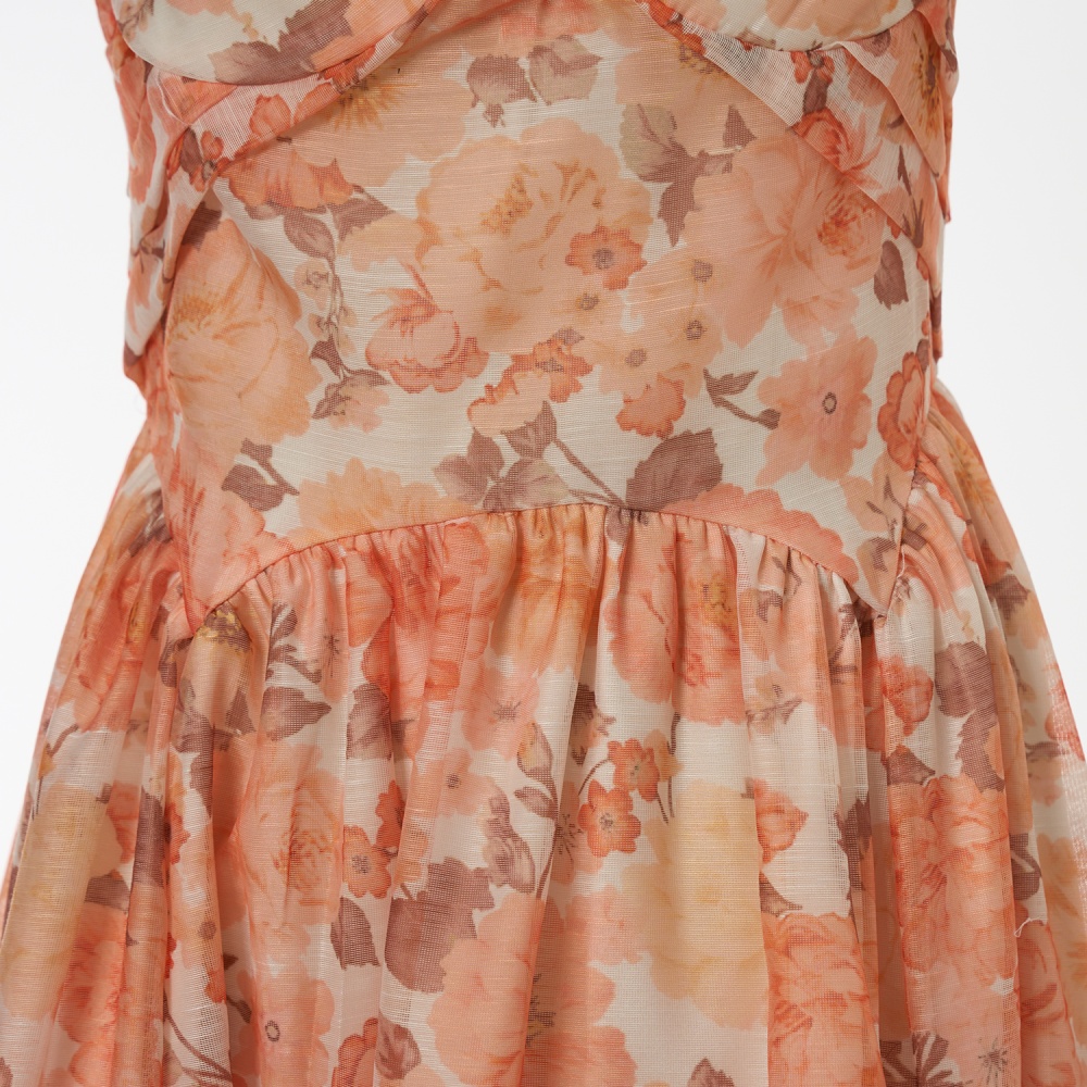 Silk linen sling vacation dress