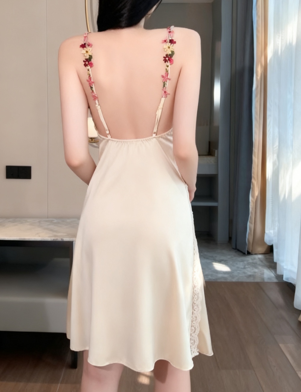 Sweet sling night dress cozy dress for women