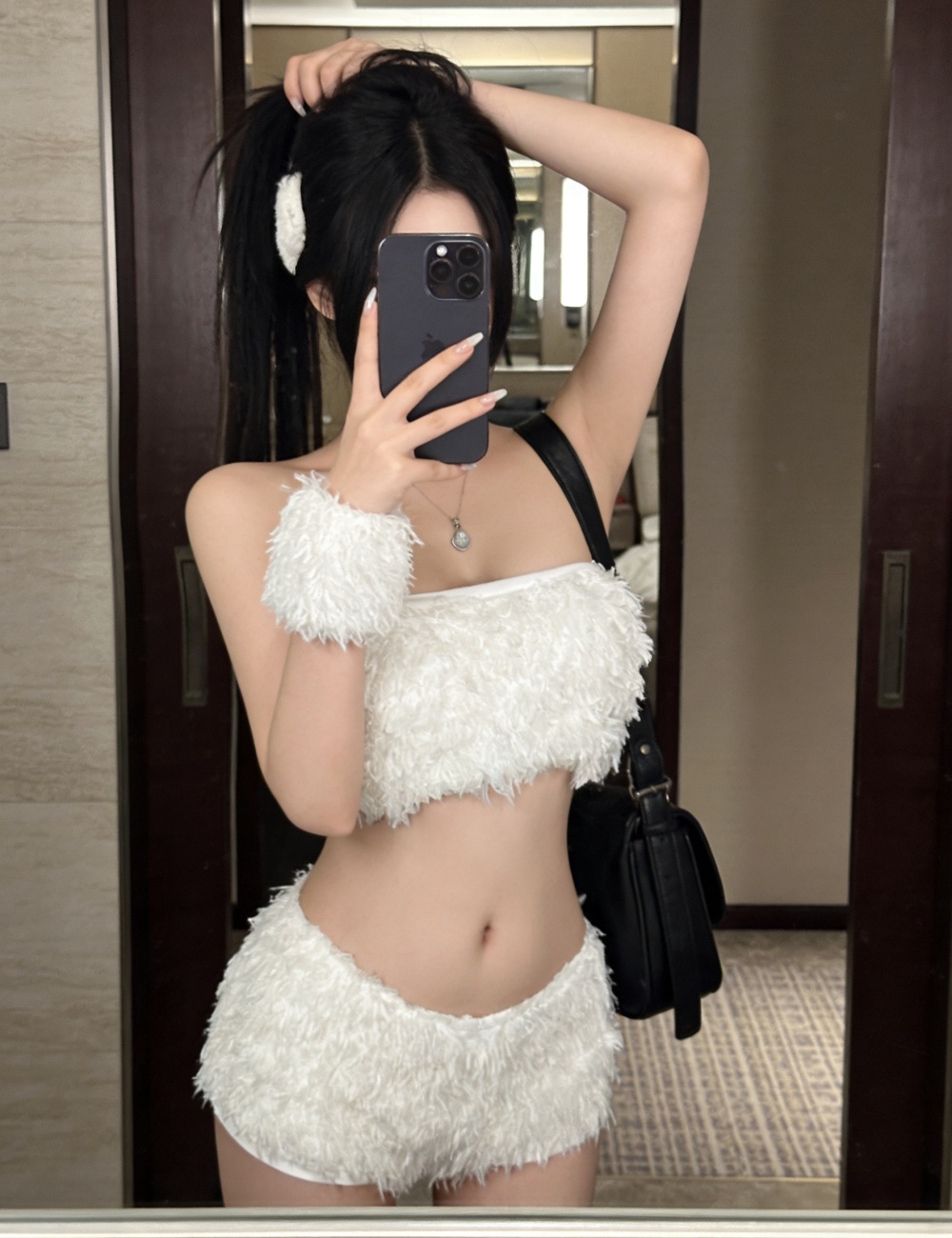 Fashion spicegirl wrapped chest elmo white shorts a set