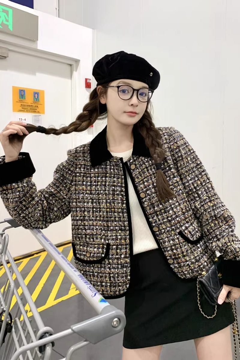 Tender spring temperament coat short slim jacket for women