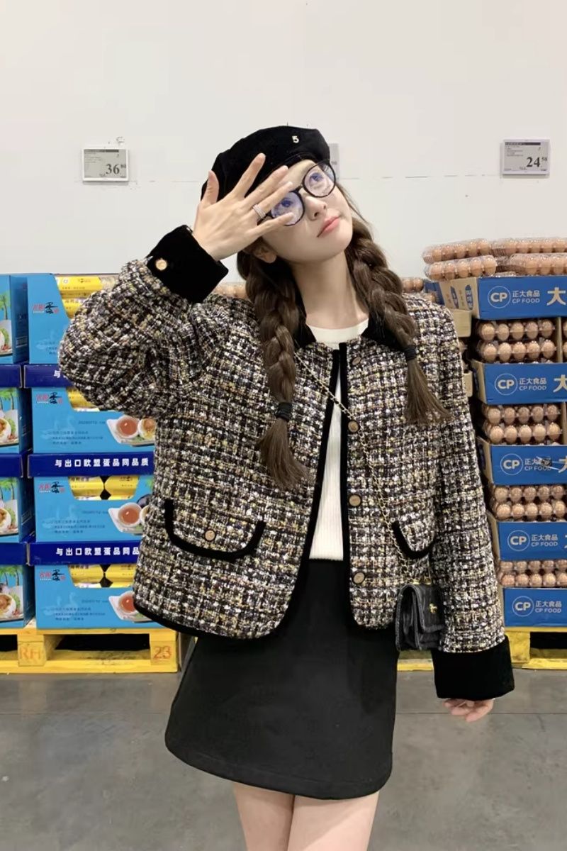 Tender spring temperament coat short slim jacket for women