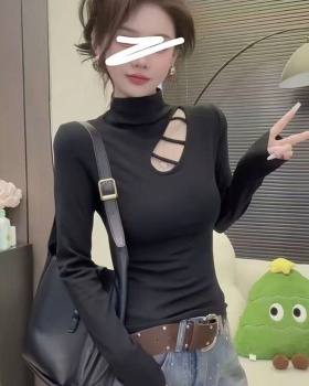 Slim tops hollow bottoming shirt for women