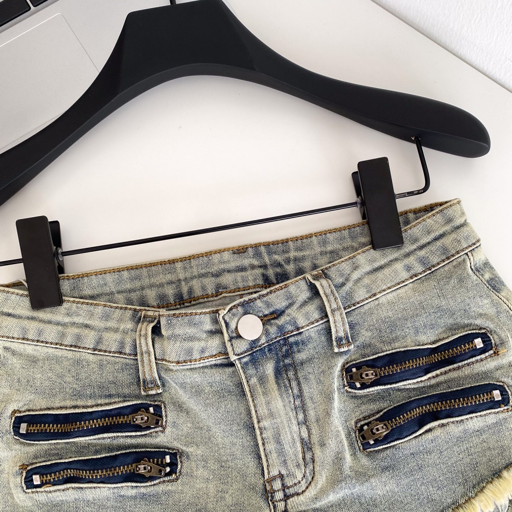 Tassels American style spring package hip shorts for women