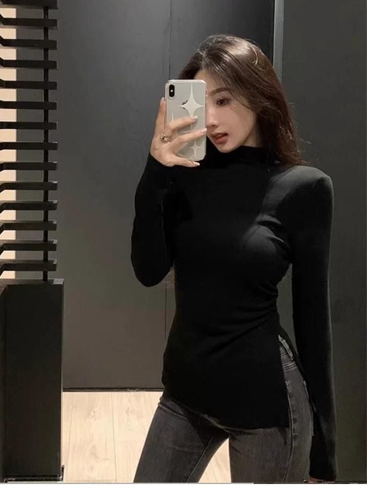 Split T-shirt bottoming shirt for women