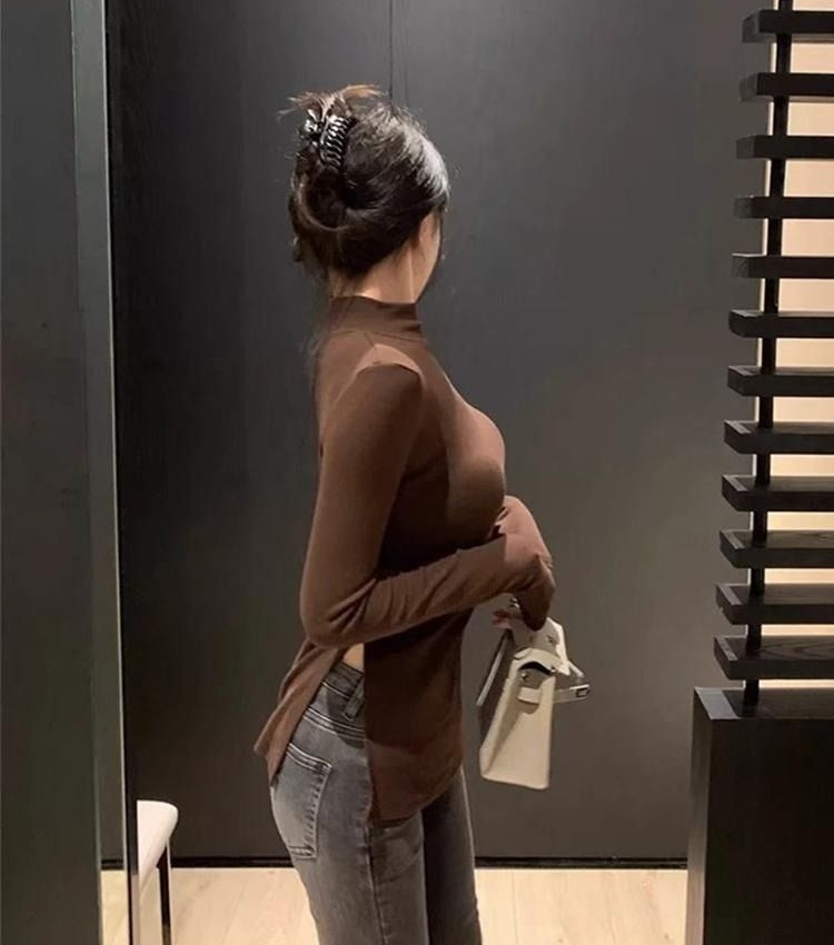 Split T-shirt bottoming shirt for women