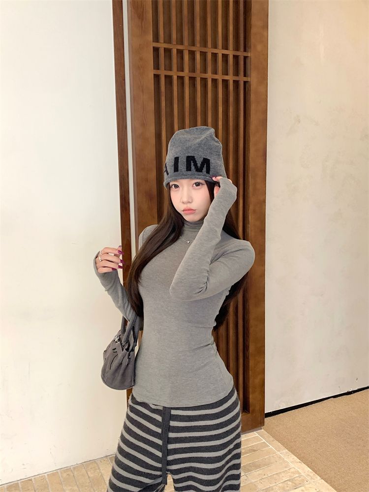 High collar bottoming shirt T-shirt for women