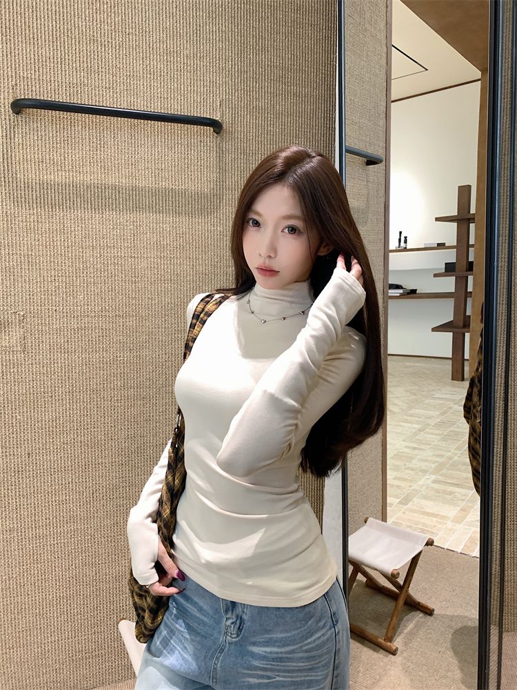 High collar bottoming shirt T-shirt for women