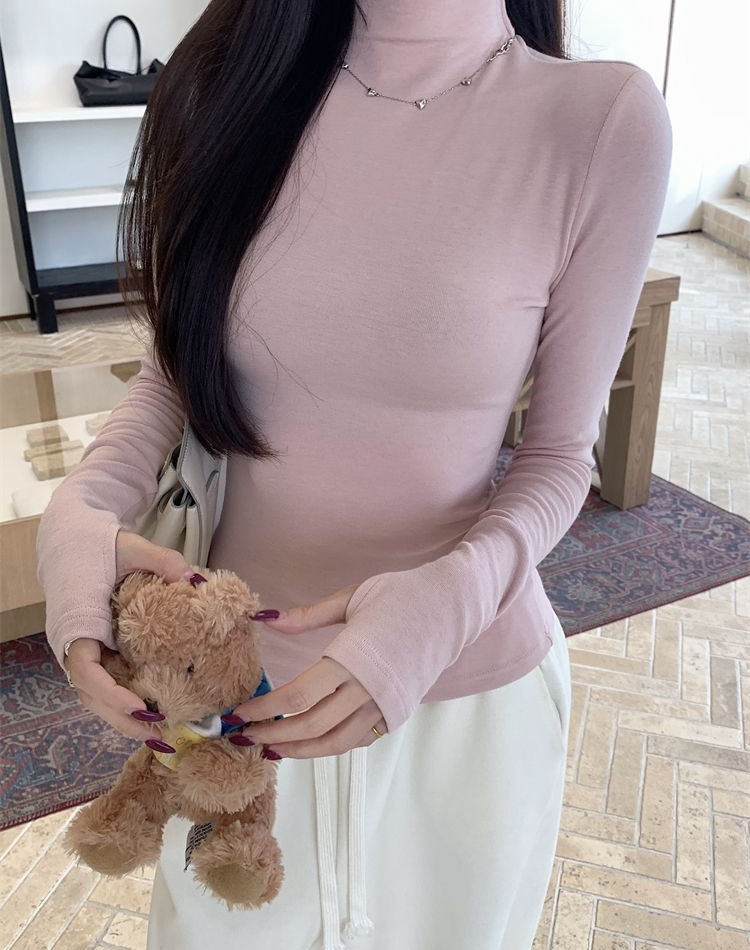 High collar bottoming shirt T-shirt for women