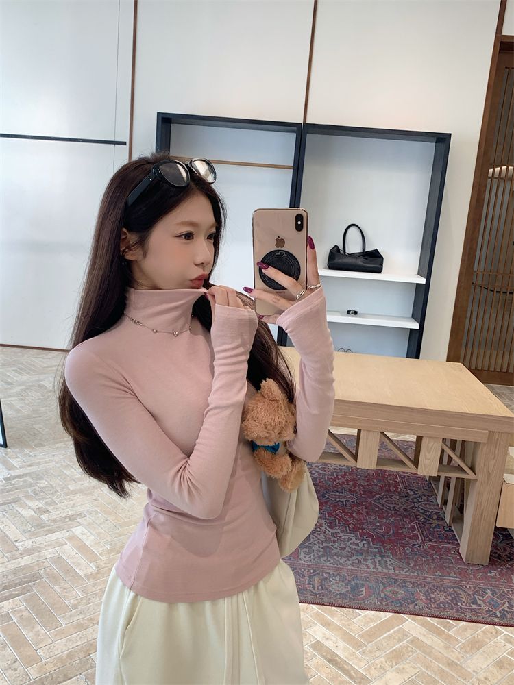 High collar bottoming shirt T-shirt for women