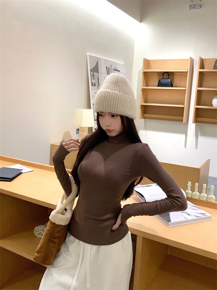 High collar bottoming shirt T-shirt for women